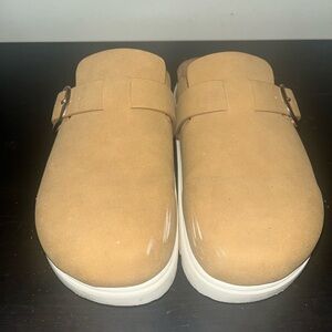 SHEIN Camel Mules with White Soles